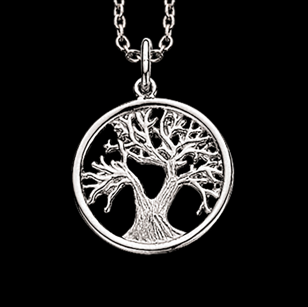 VEDHÆNG LIVETS TRÆ 15 MM. SØLV RH. M/KÆDE