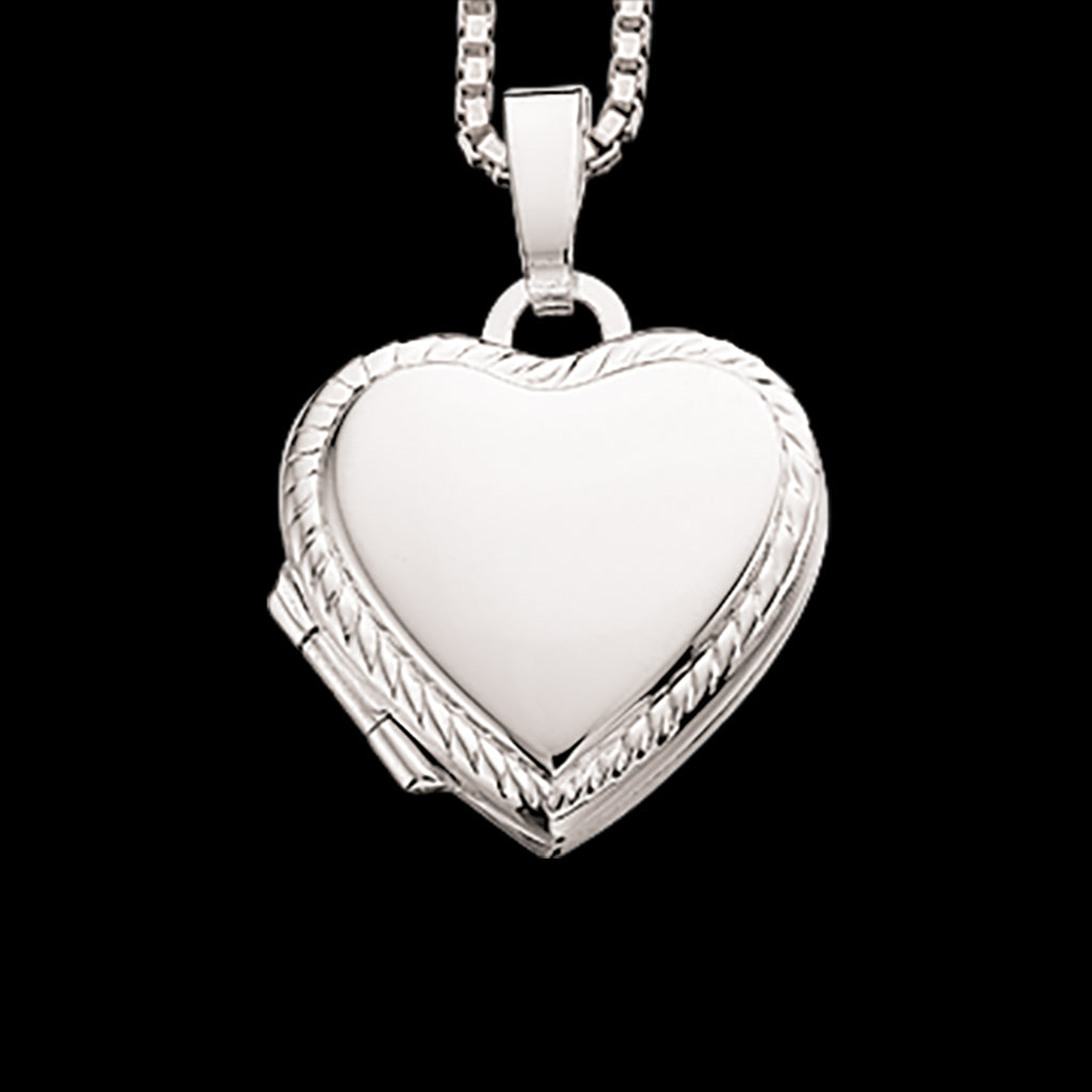 MEDALJON HJERTE 15 X 14 MM. SØLV M/KÆDE.