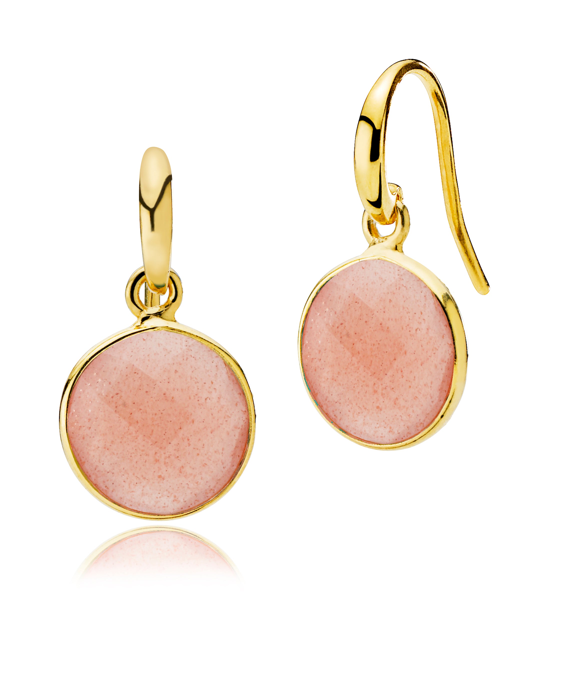 IZABEL CAMILLE PRIMA DONNA ØREHÆNGERE SØLVFORGYLDT MED PEACH MÅNESTEN A1460GS-PEACHMOONSTONE