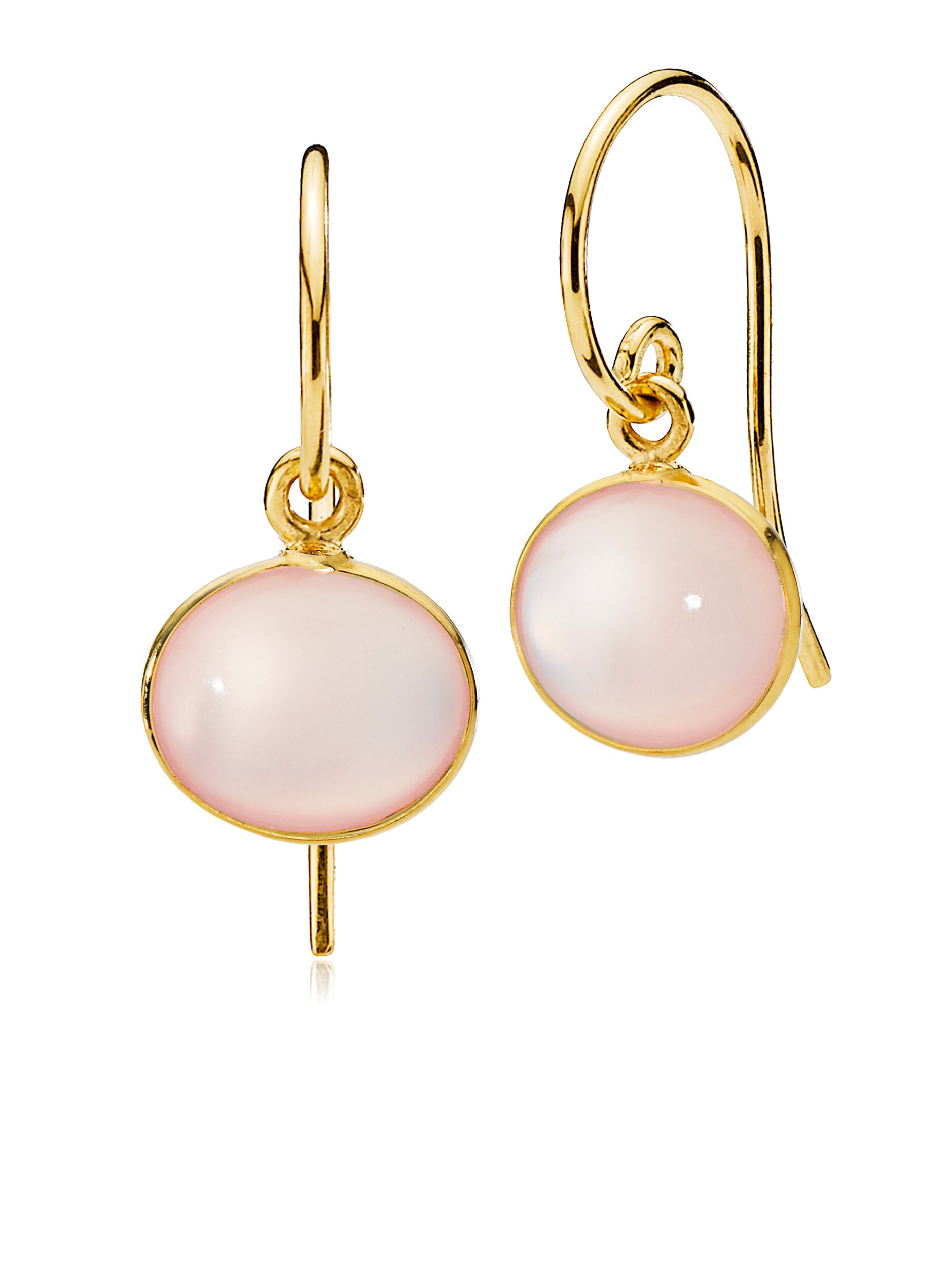 IZABEL CAMILLE CANDY FORGYLDTE SØLV ØREHÆNGERE MED PINK KALCEDON A1570GS-PINKCL