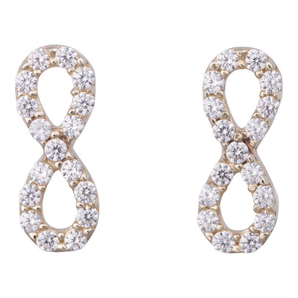 8KT. GULDØRESTIKKER UENDELIGHEDSTEGN M/CZ