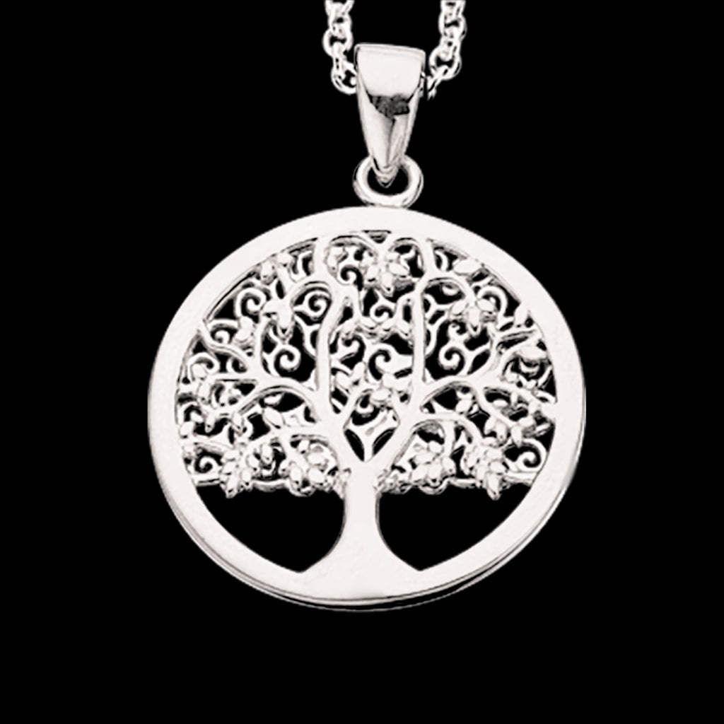 VEDHÆNG LIVETS TRÆ 18 MM. SØLV RH. M/KÆDE