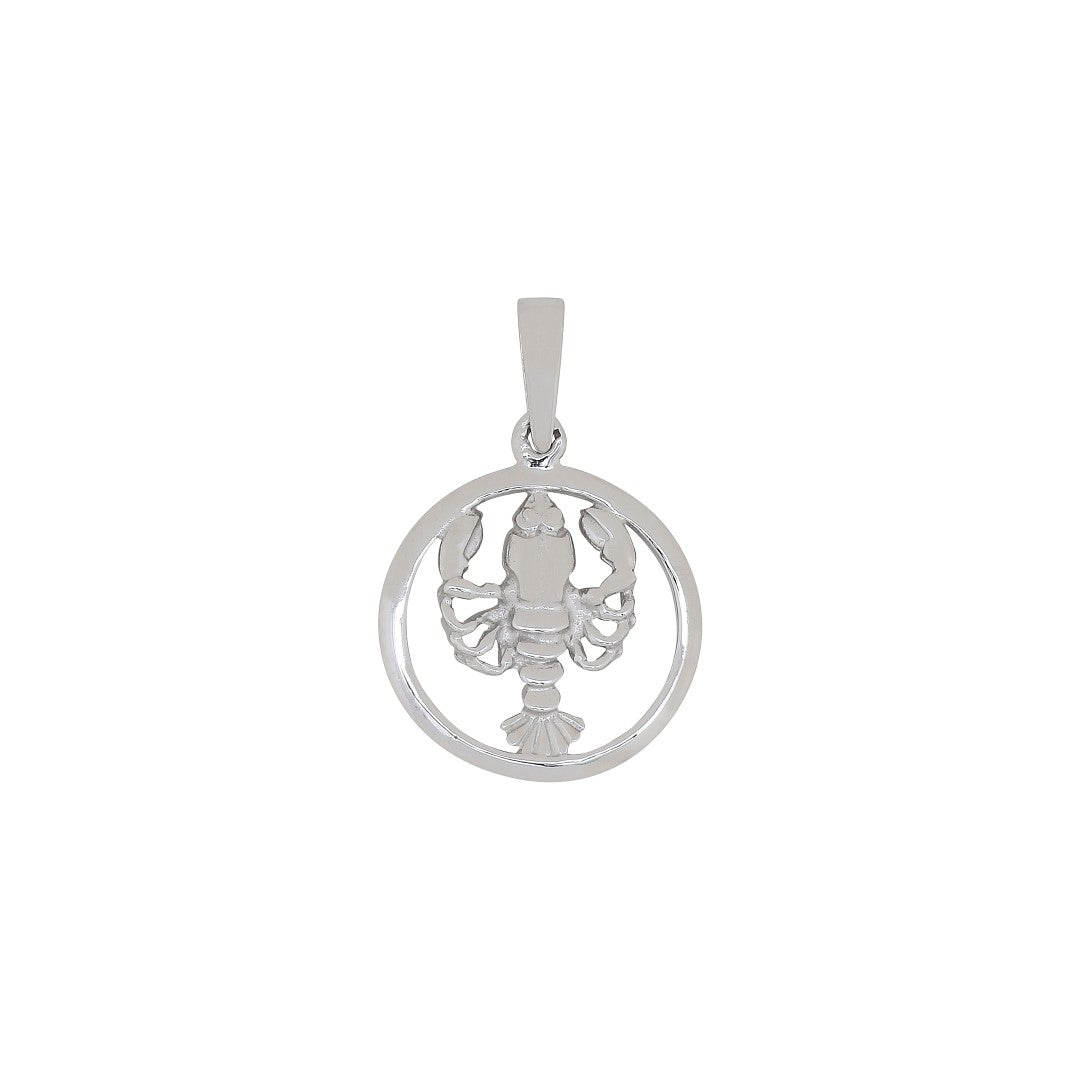 RHOD. SØLVVEDHÆNG KREBSEN 15MM