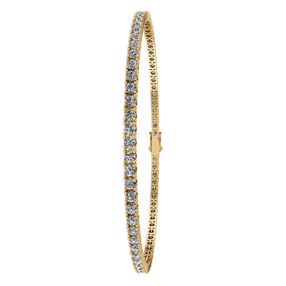 Henrik Ørsnes Design Tennis 14 Karat Guld Armbånd med Diamanter 1,26 Carat W/SI