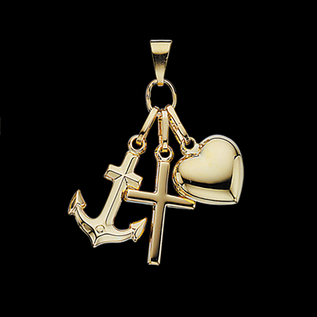 VEDHÆNG TRO-HÅB-KÆRLIGHED STOR SØLV.