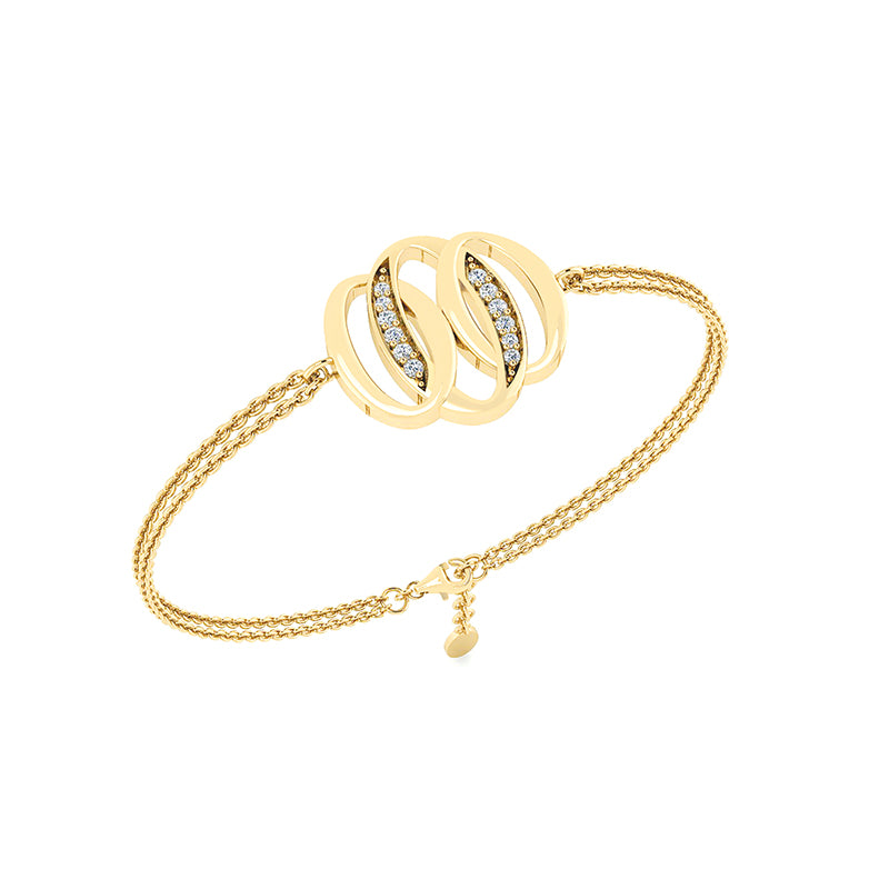 Smykkekæden Flettet Oval Armbånd i Forgyldt Sølv