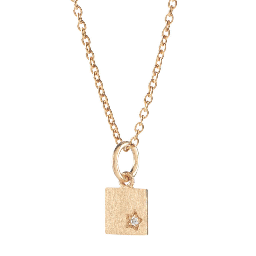 Pernille Corydon Diamond Square Halskæde i Forgyldt Sølv
