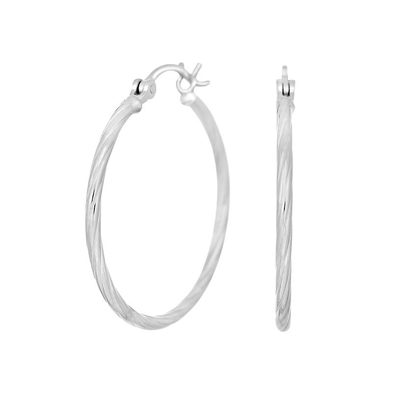 RHODINERET SØLV CREOL 30MM TREND52