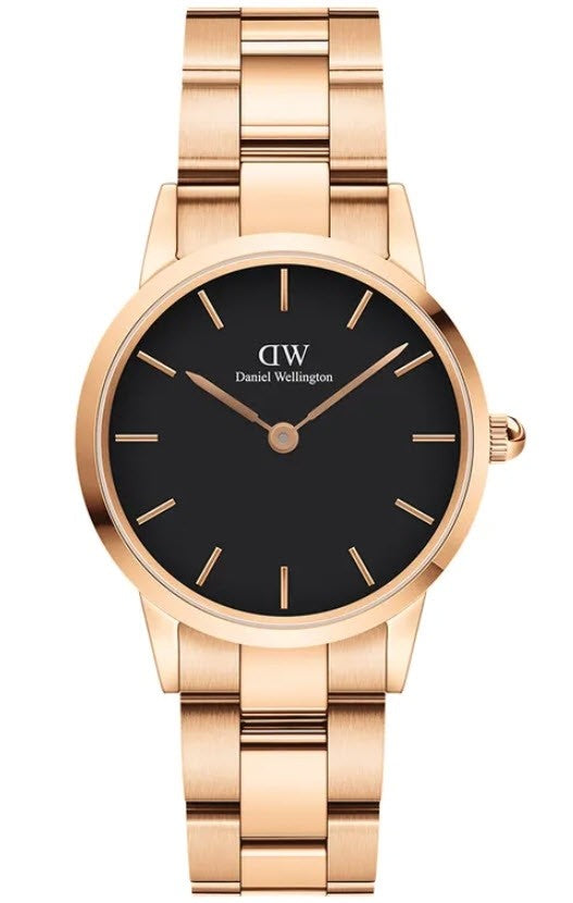DW UR ICONIC LINK 28MM ROSE BLACK