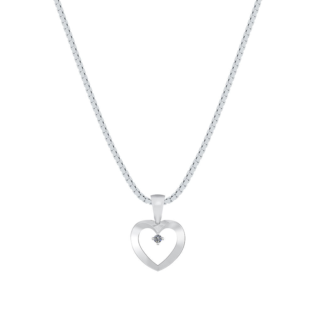 SØLV HALSKÆDE HJERTE M.ZIR
