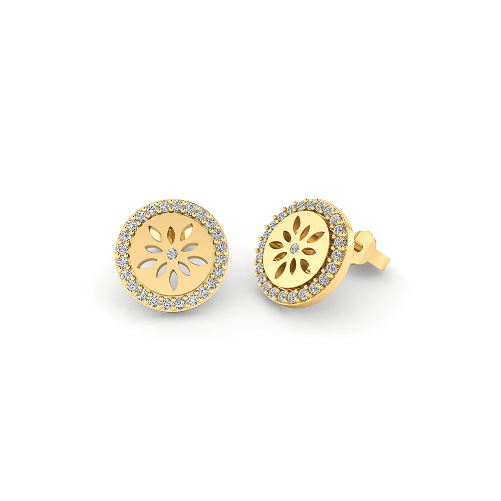 SØLV/FG ØRESTIK STJERNE MØNSTER M.ZIR