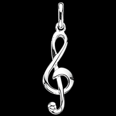 VEDHÆNG G-NØGLE SØLV