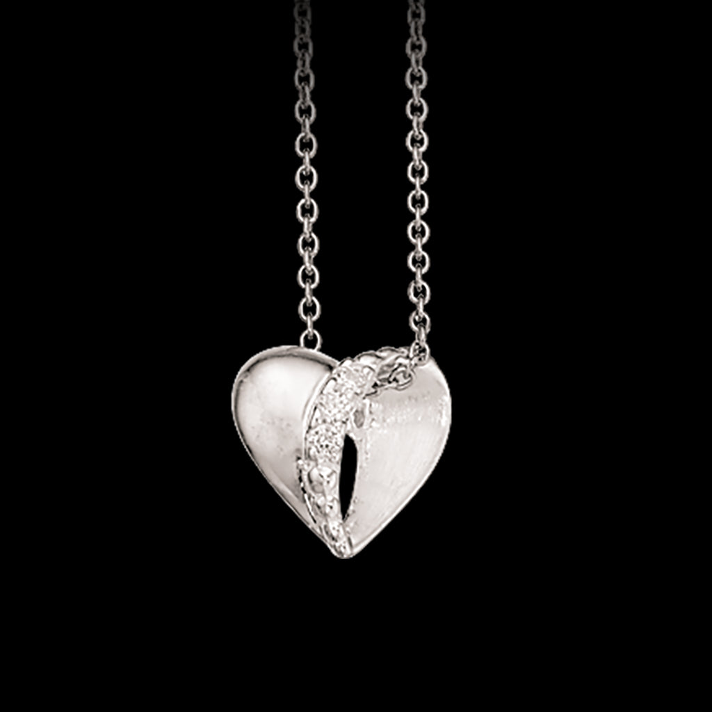 VEDHÆNG HJERTE SYN. CUBIC ZIR. SØLV