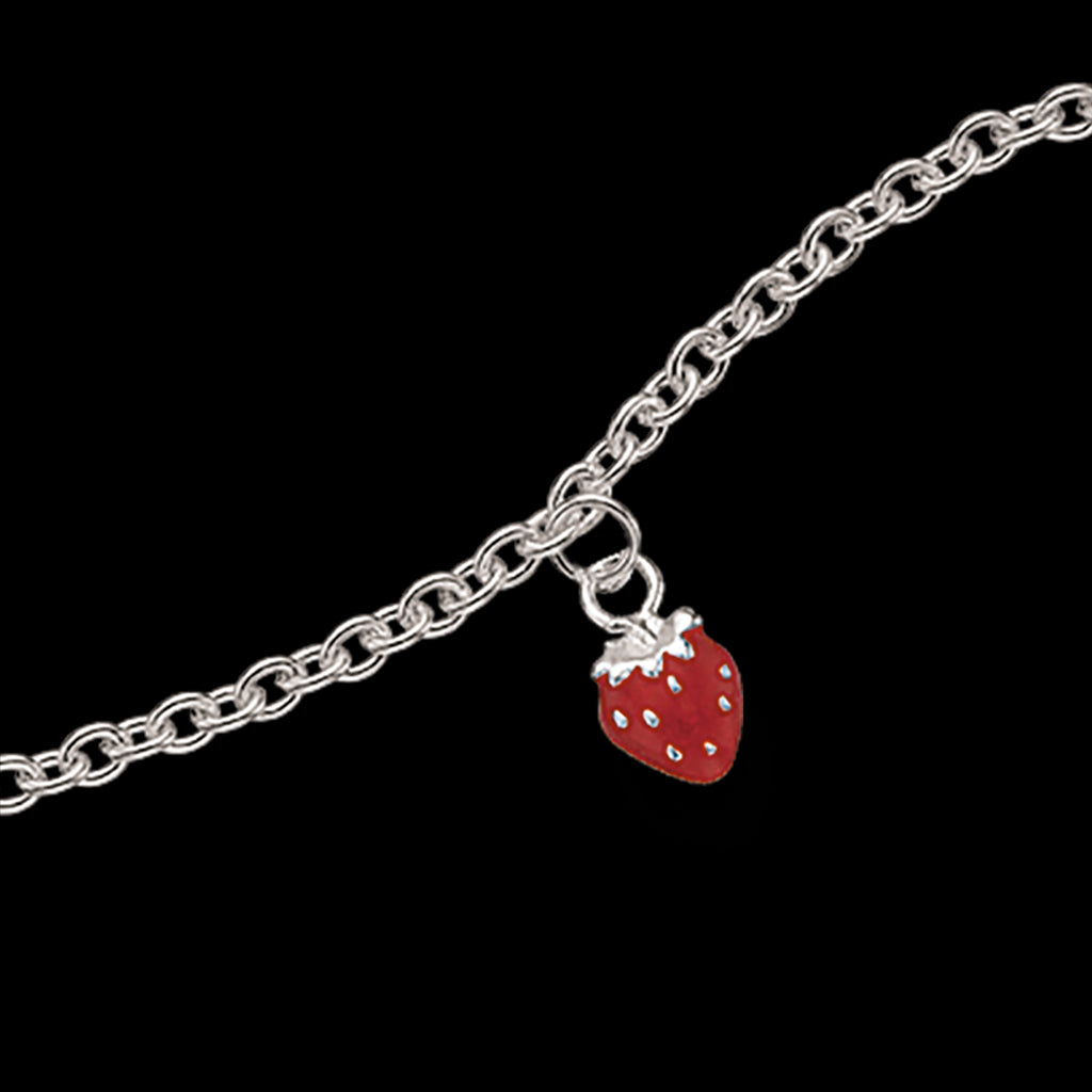 Jordbær Sterling Sølv Børnearmbånd fra Scrouples