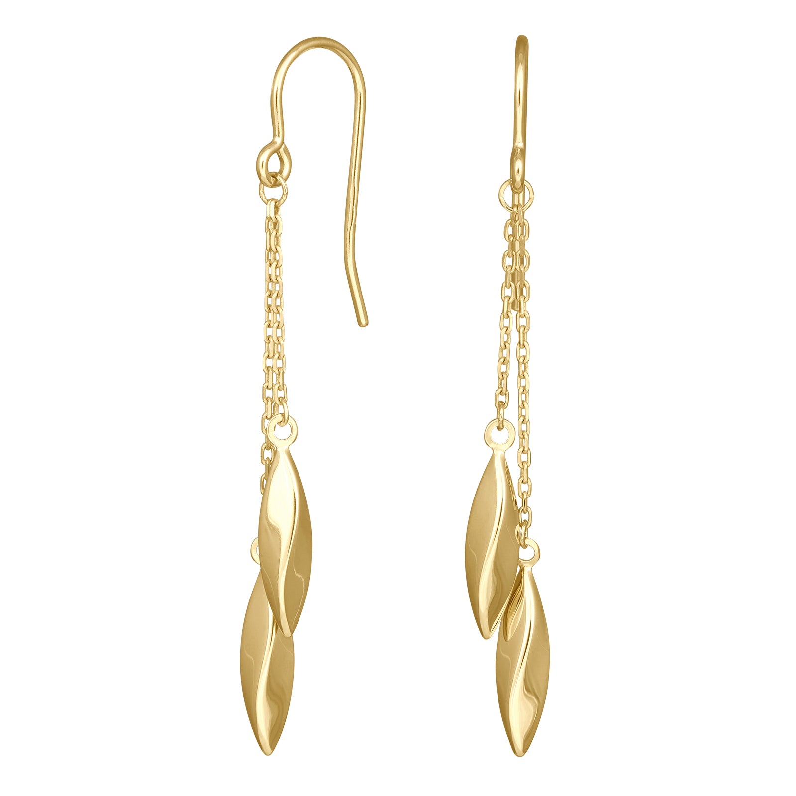 8KT. GULDØREHÆNGER KÆDER M/ØJNE