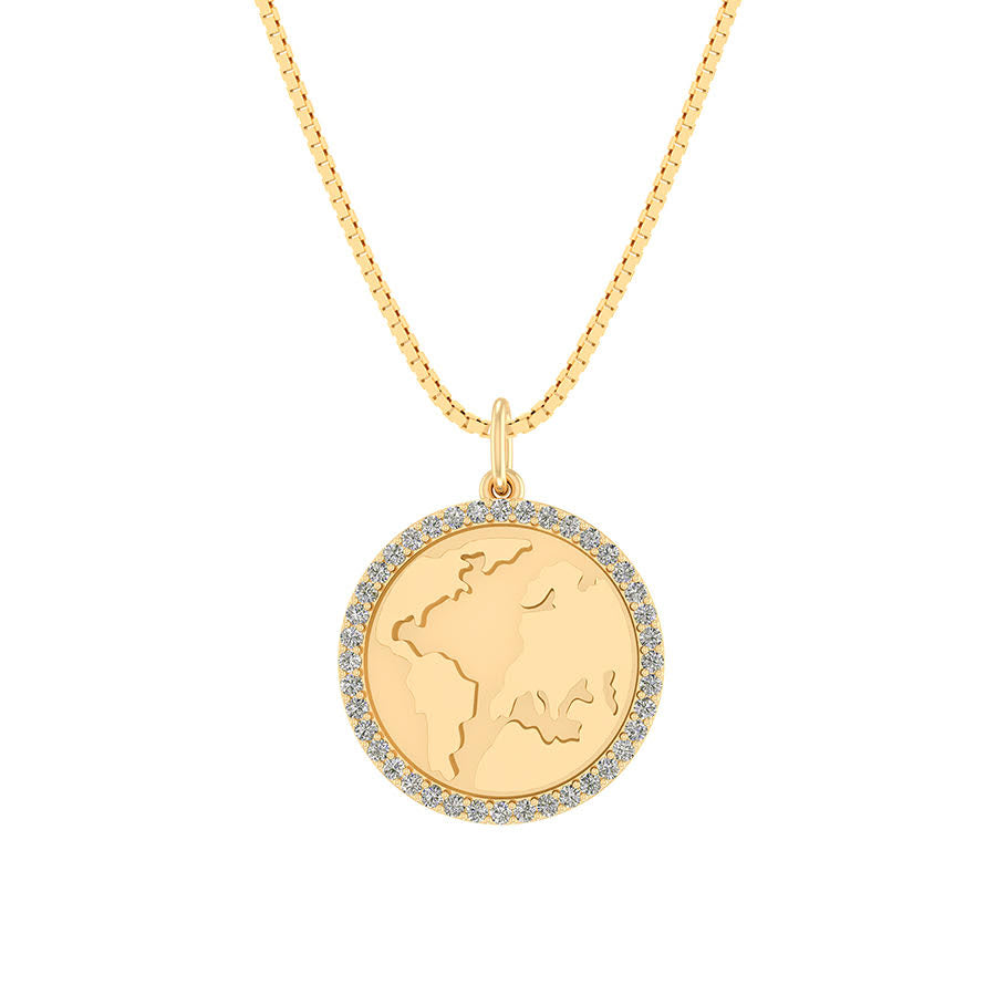 SØLV/FG VERDENSKORT M.KÆDE