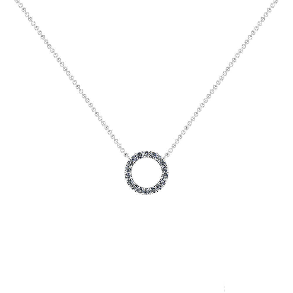 14KT.HV.HALSKÆDE 0,09CT 42+3CM