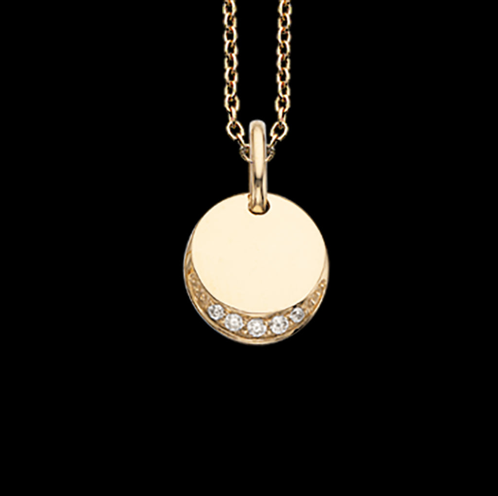 VEDHÆNG SYN. CUBIC ZIR. 8 KT. M/SØLVKÆDE