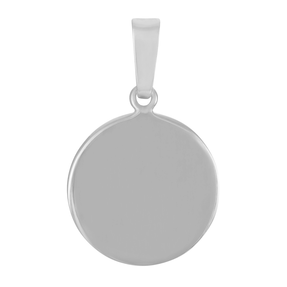 RHOD. SØLVVEDHÆNG RUND PLADE 16MM
