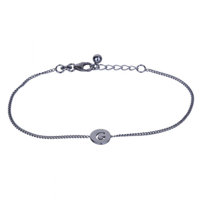 Nordahl Andersen Bogstav G Armbånd i Oxideret Sølv