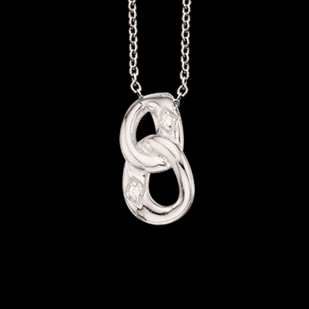 VEDHÆNG SYN. CUBIC ZIR. SØLV M/KÆDE