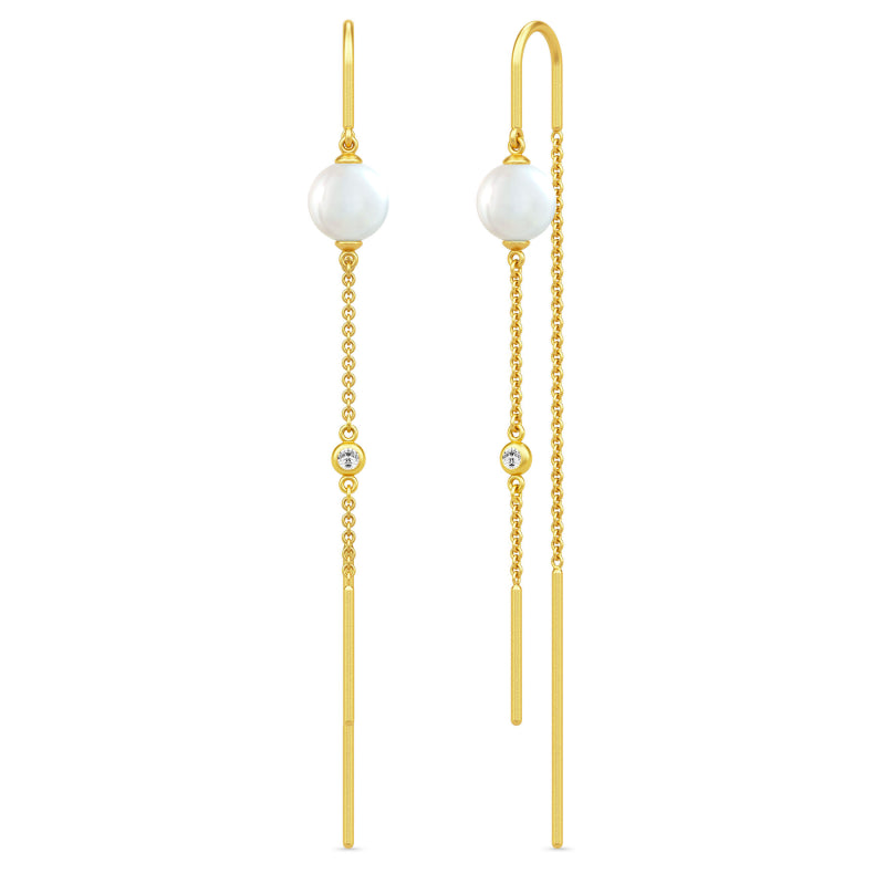 SØLV/FG. ØREHÆNGER M.PERLER