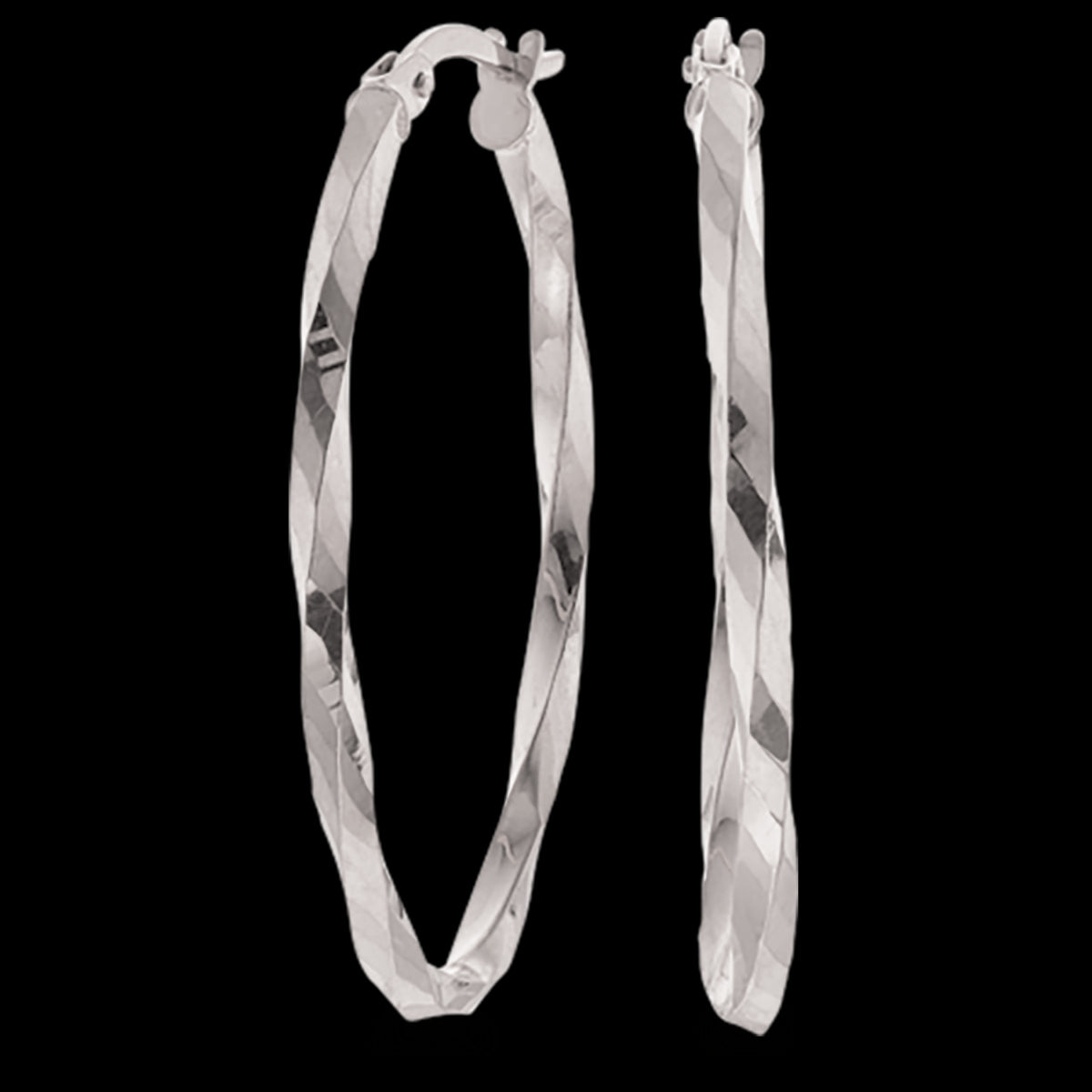 CREOLER OVAL SNOET 21X36 MM. SØLV RH.