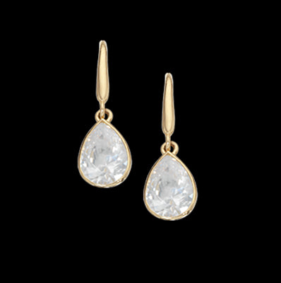 ØREBØJLER DRÅBE CUBIC ZIR. 8 KT.