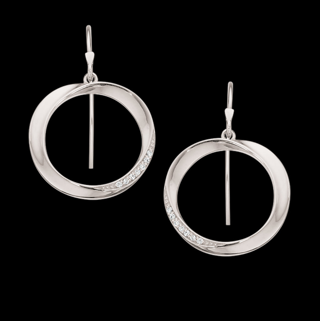 ØREBØJLE CUBIC ZIR. SØLV RH.