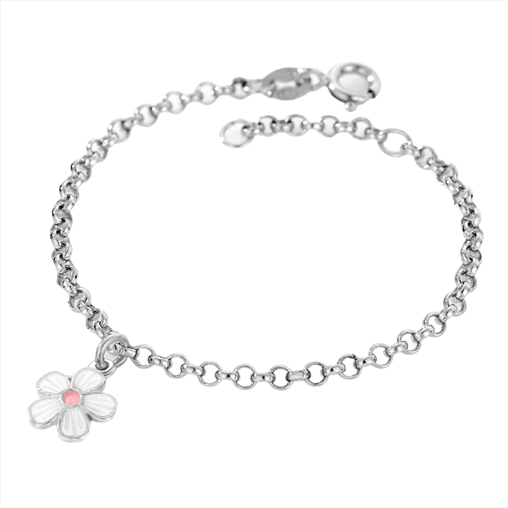 Blomst Sterling Sølv Børnearmbånd fra Nordlie 9050503