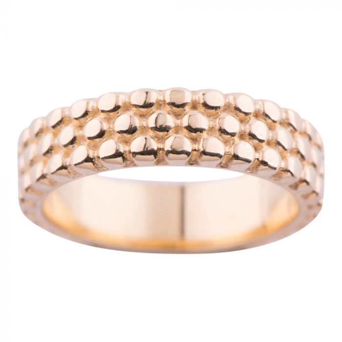 FORGYLDT SØLVRING, 3-RÆKKET, KUGLER*