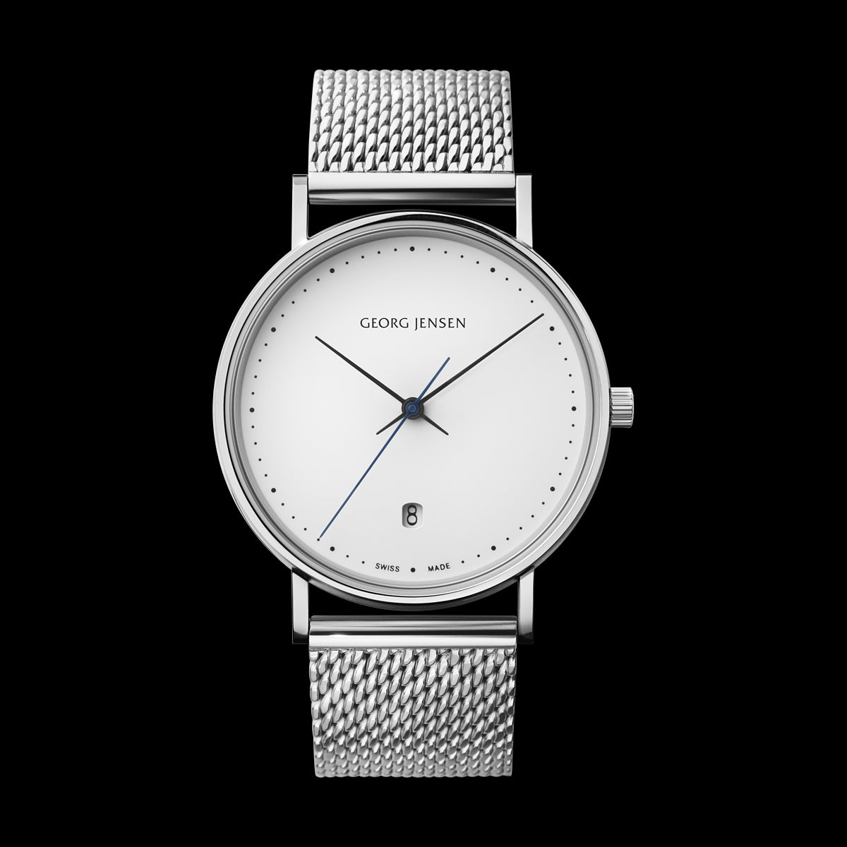 HK318 38MM 3H QUARTZ, WHITE DIAL, BRACELET