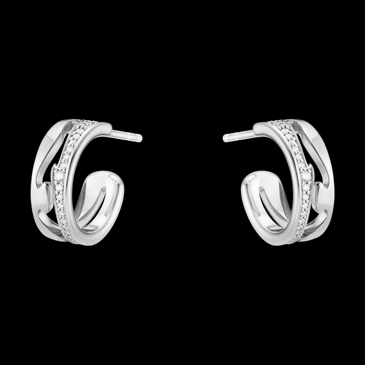 G.J.18KT.ØRERING 0,19CT.PAVÉ OPEN WG