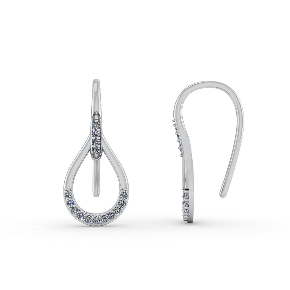 SØLV ØREBØJLE DRÅBE M.ZIR