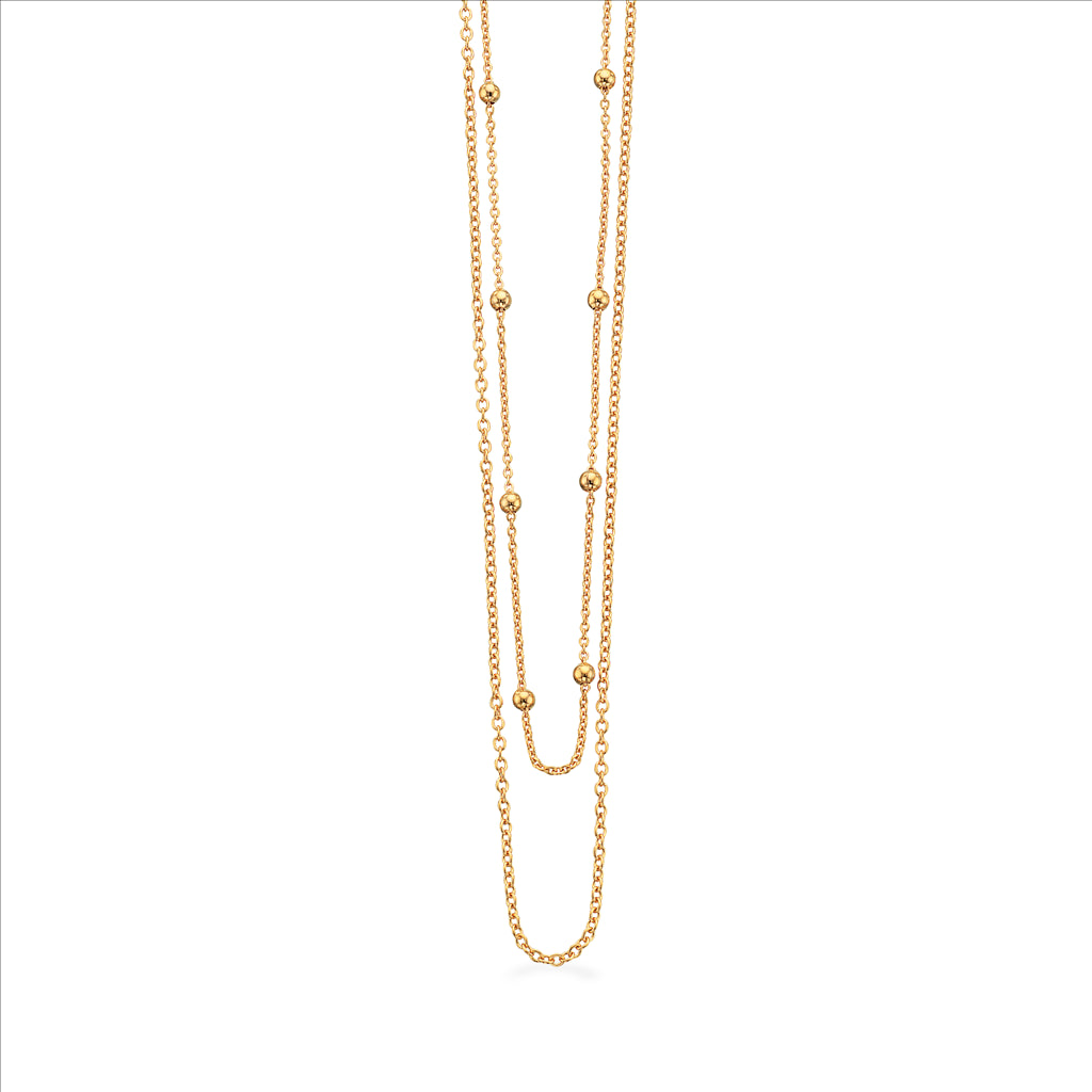 HALSKÆDE DB. RK. KUGLER SØLV FG. 60/70 CM