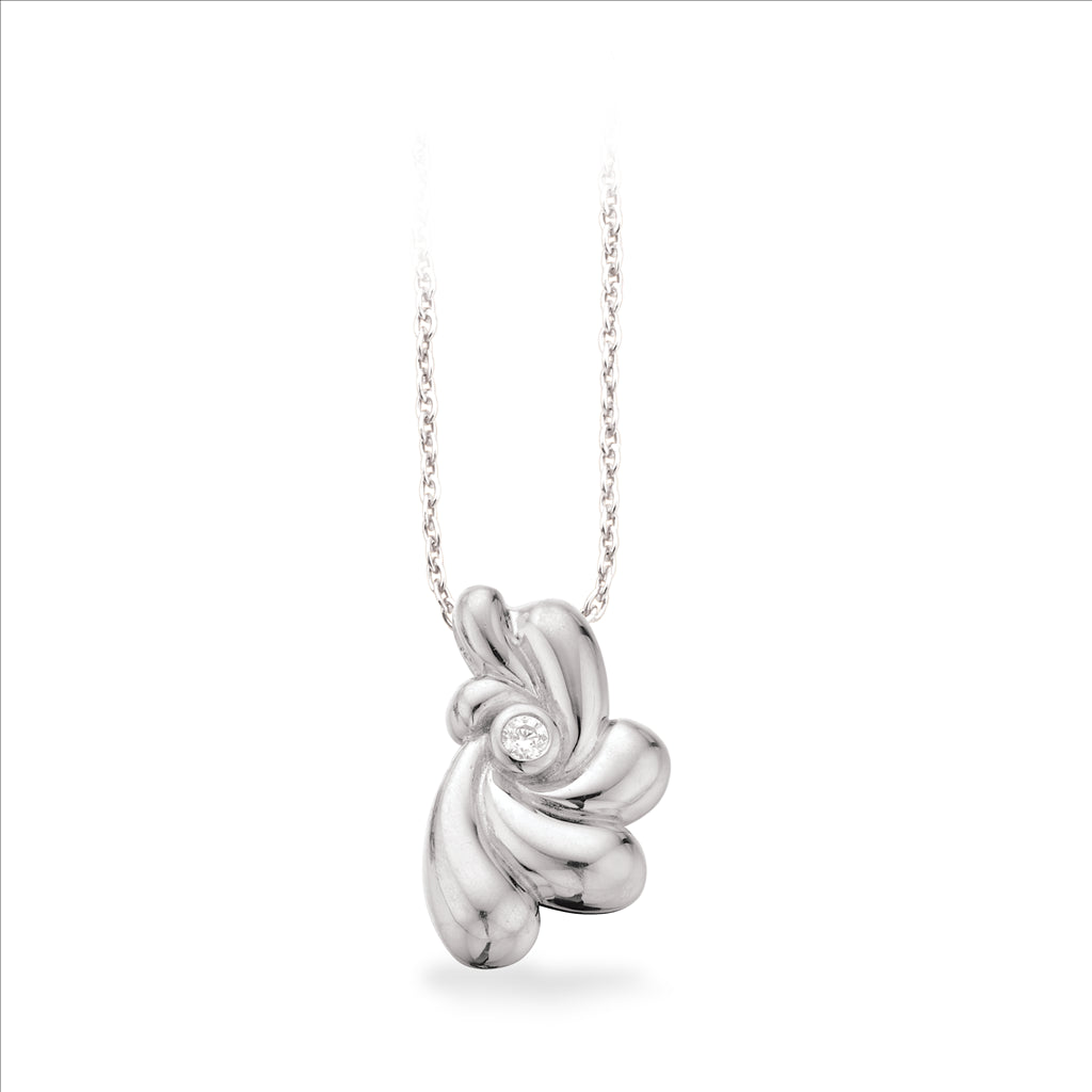 VEDHÆNG CUBIC ZIR. SØLV PT. M/KÆDE