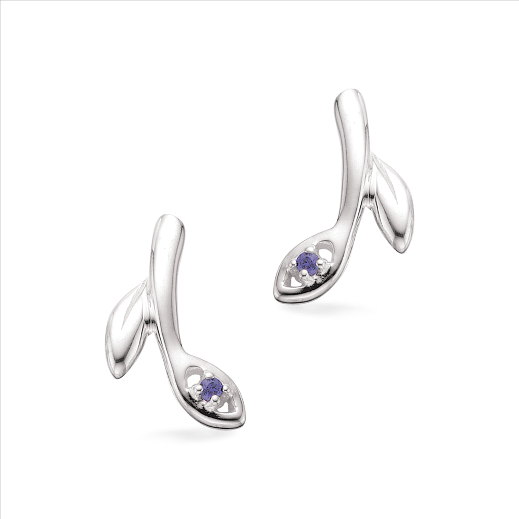 ØRERINGE LILLA CUBIC ZIR. SØLV