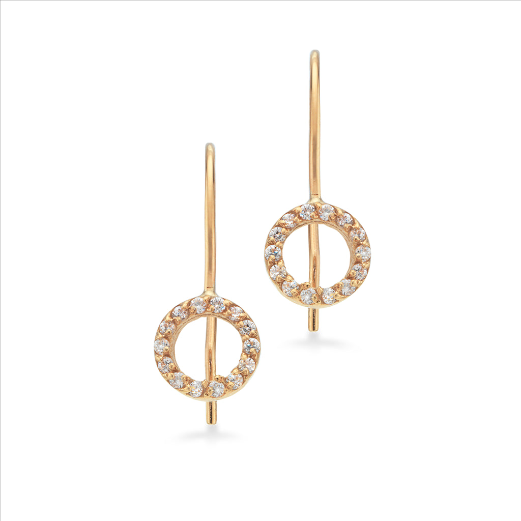 ØREBØJLER CIRKEL CUBIC ZIR. 8 KT.