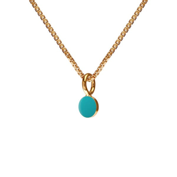 Spot Tiny Aquamarine Forgyldt Sølv Halskæde fra Scherning med Emalje