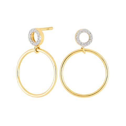 14KT. GULDØREHÆNGER M/DIA. 0.05CT W/SI