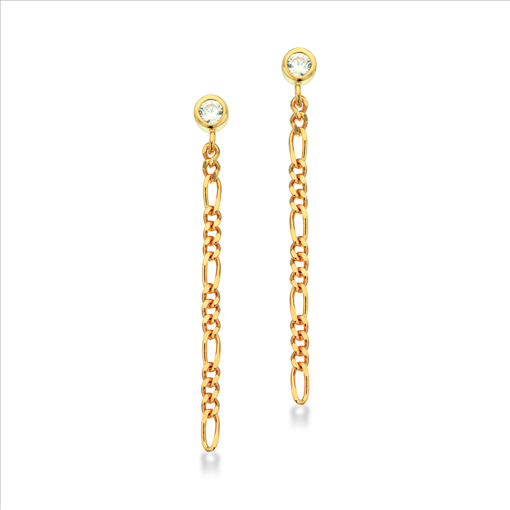 ØREHÆNGERE FIGARO M. CUBIC ZIR. SØLV FG.