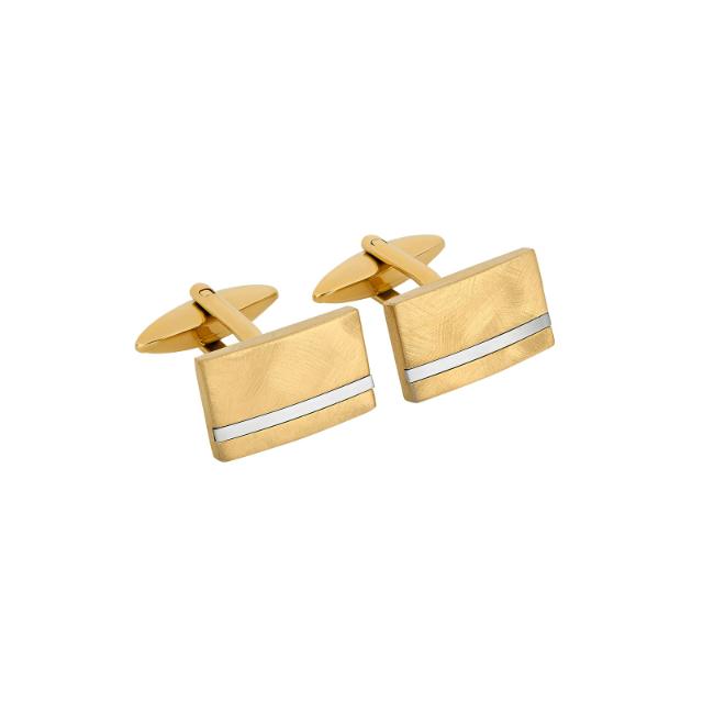 RUSTFRI STÅL MANCHETKNAPPER M/IP FG. STRIBE