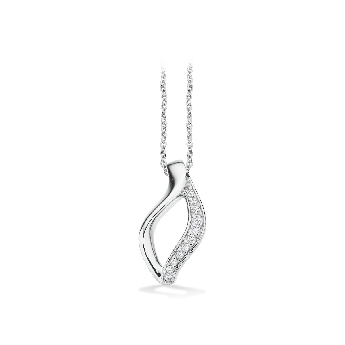 VEDHÆNG CUBIC ZIR. SØLV PT. M/KÆDE