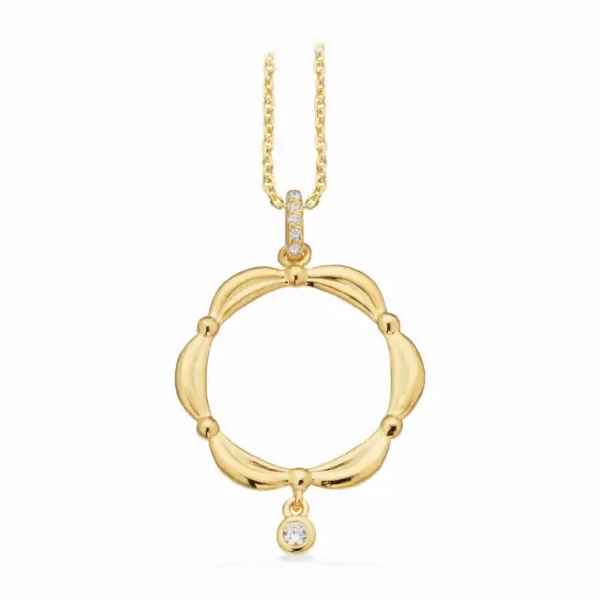 VEDHÆNG CUBIC ZIR. SØLV FG. M/KÆDE