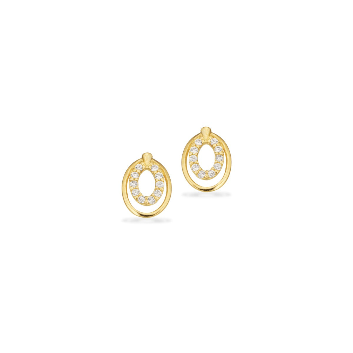 ØRERINGE OVAL CUBIC ZIR. 8 KT.