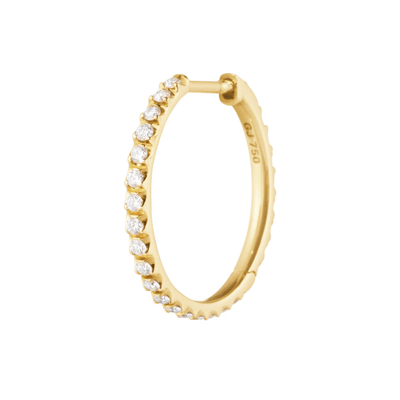 GJ SIGNATURE LARGE EARHOOP 1652H YG DIAMONDS 0.15 CT