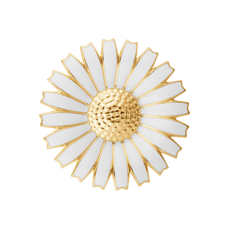 DAISY SUCCESSION OF THE THRONE BROOCH SI GP WHITE ENAMEL 43