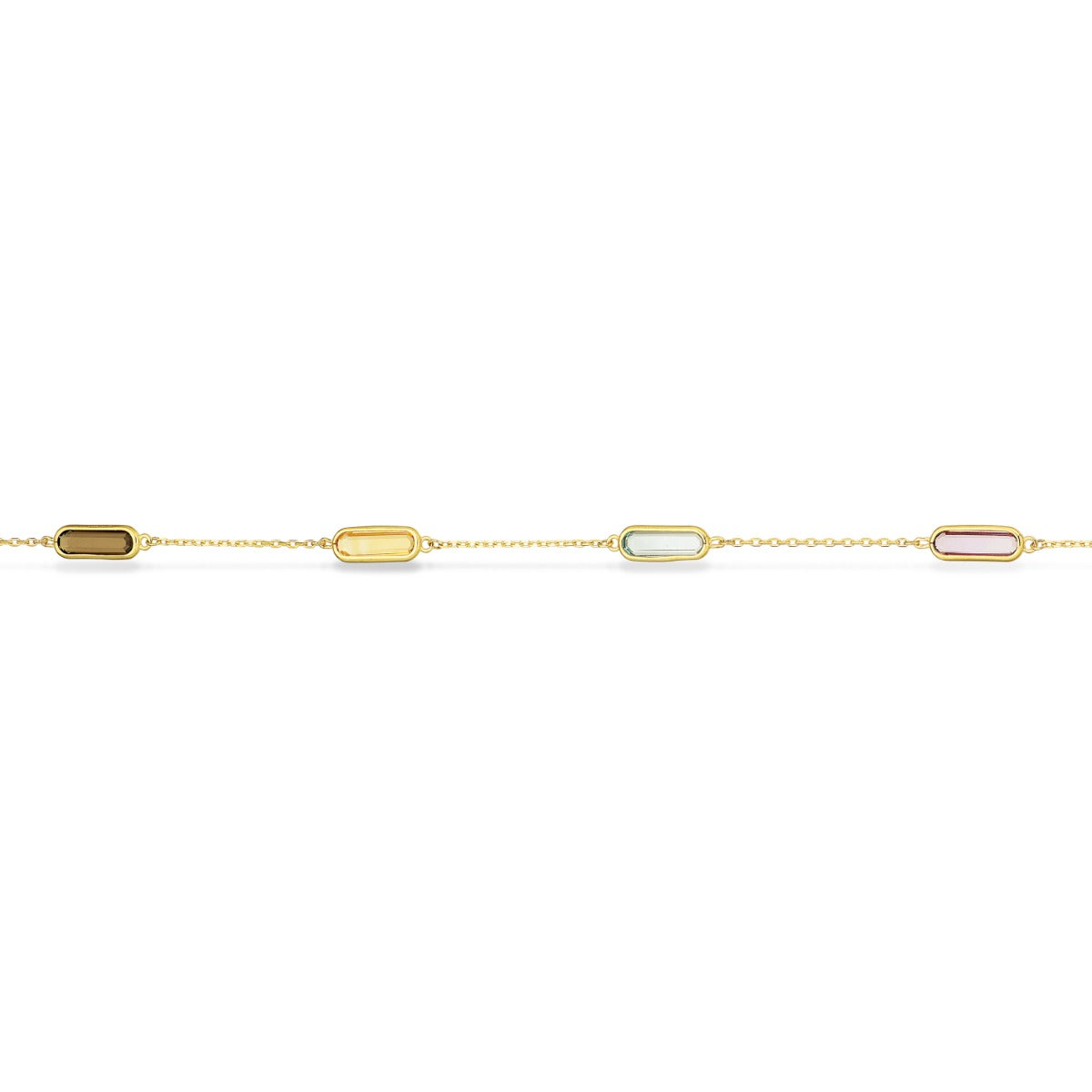 ARMBÅND MULTICOLOR CUBIC ZIR. 17,5+1,5CM 8 KT.