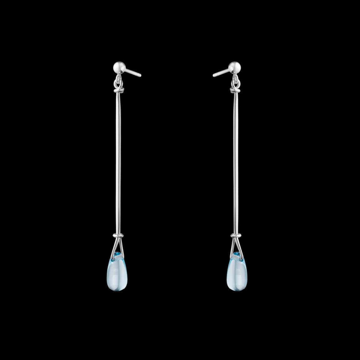 VIVIANNA LONG EARRING 660A SILVER BLUE TOPAZ