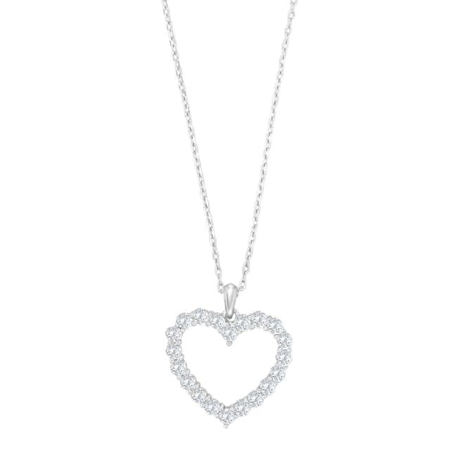 RHD. SØLV HALSKÆDE HJERTE 18MM OBINOR